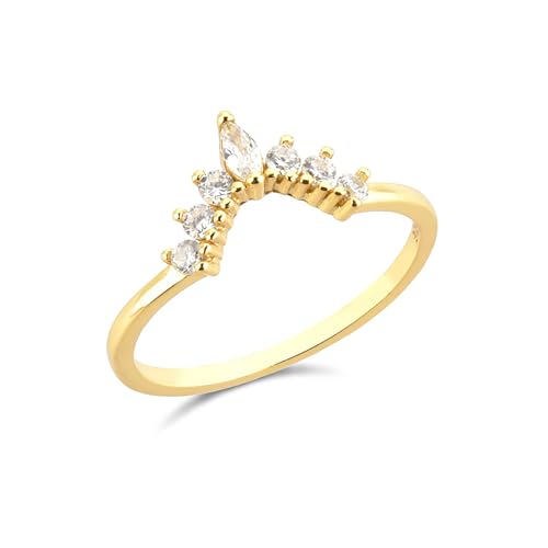 GleaMora S925 Sterlingsilber Kronenring Gold Silber Einfacher dünner Ring für Frauen Ring Valentinstag Urlaub Hochzeit Licht Luxus Geschenk von GleaMora