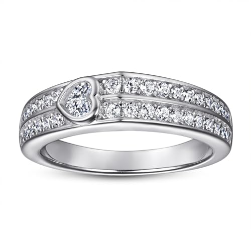 GleaMora S925 Sterlingsilber Ring für Frauen Ring Personalisierter Valentinstag Freizeiturlaub mit Zirkon Hochzeit Licht Luxusgeschenk von GleaMora