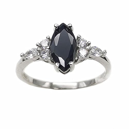 INS Style Frauen Punk Ring Schmuck Light Luxury S925 Sterling Silber Ring mit ovalem schwarzem Achat Jubiläum Geburtstagsfeier Geschenk von GleaMora