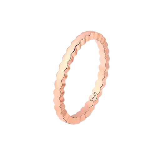 S925 Sterling Silber Ring Gold Silber Roségold Einfacher dünner Ring Frauen Ring Valentinstag Urlaub Hochzeit Licht Luxus Geschenk von GleaMora