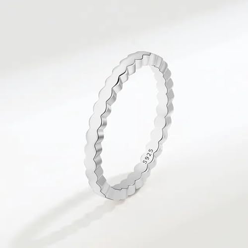 S925 Sterling Silber Ring Gold Silber Roségold Einfacher dünner Ring Frauen Ring Valentinstag Urlaub Hochzeit Licht Luxus Geschenk von GleaMora