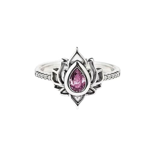 Vintage Lotus Ring Minimalist Ring für Frauen Ring mit Zirkon Valentinstag Feiertag Hochzeit Licht Luxus Geschenk von GleaMora