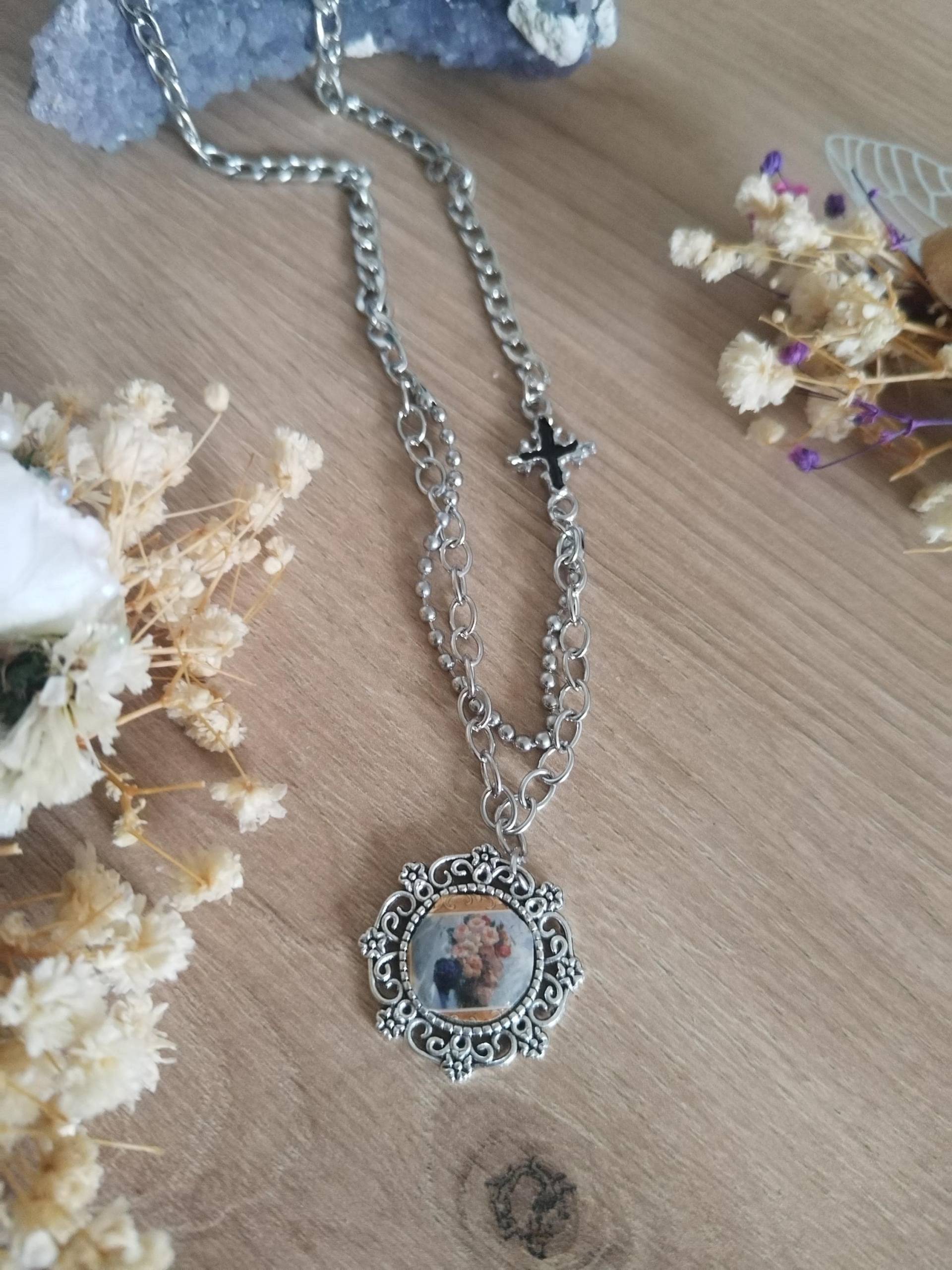 Dark Academia Schmuck Halskette | Vintage Cameo Necklace Witchy Jewelry Autumn Whimsical Accessories von GleamTopiaTreasures