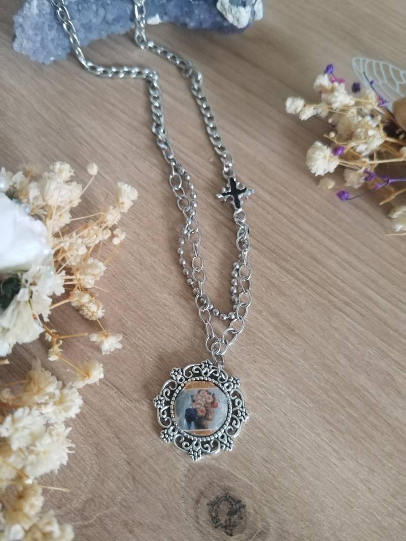 Dark Academia Schmuck Halskette | Vintage Cameo Necklace Witchy Jewelry Autumn Whimsical Accessories von GleamTopiaTreasures