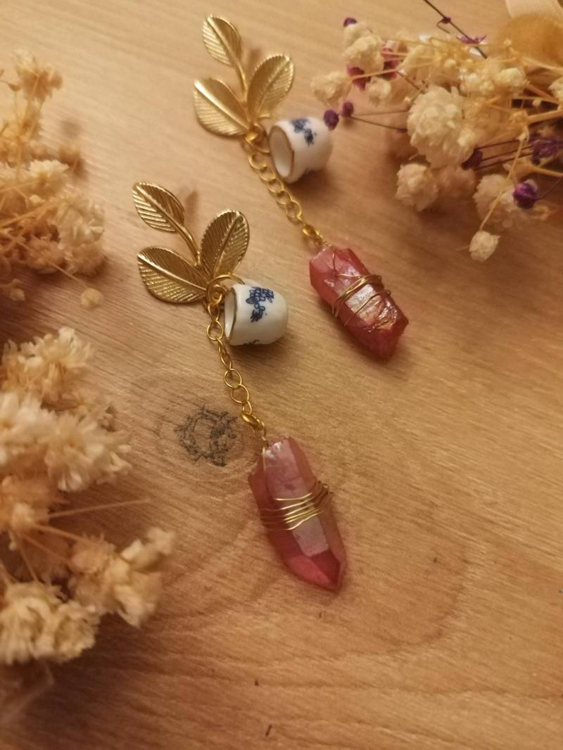 Fairycore Vintage Handmade Earrings Crystal Fairycore Vintage Handmade Earrings Crystal von GleamTopiaTreasures