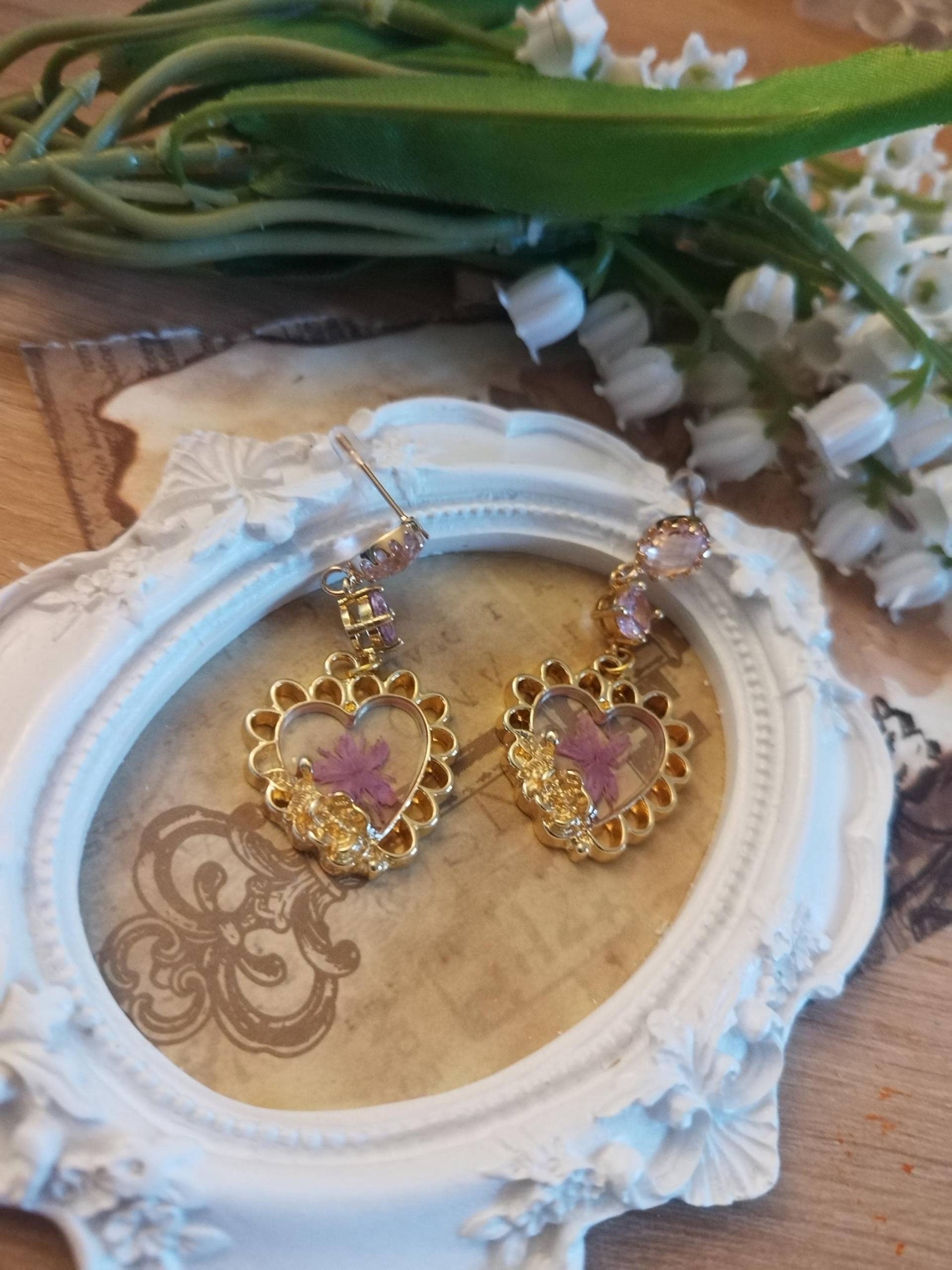 Floral Fairy Ohrringe Handmade Medieval Fantasy Earrings von GleamTopiaTreasures