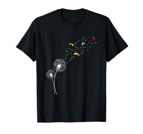 Gleitschirm Paragliding Geschenk Pusteblumen Farbenfrohes T-Shirt für Damen, Herren, Kinder - Schwarz, S von Gleitschirm Paragliding Geschenk