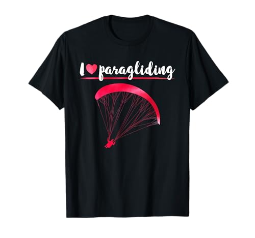 Gleitschirmflieger Damen I LOVE Paragliding Frauen T-Shirt von Gleitschirmfliegen Geschenk Paraglider Damen