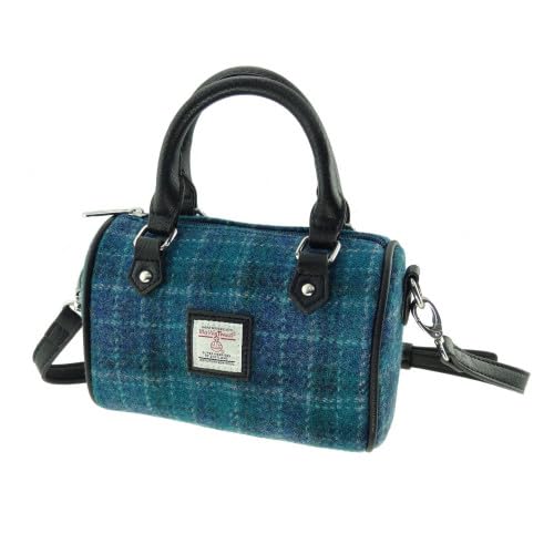 Glen Appin Of Scotland Harris Tweed 'Kilbride' Mini-Tragetasche lb1203 – Col 92 Sea Blue, Col 92 Sea Blue von Glen Appin