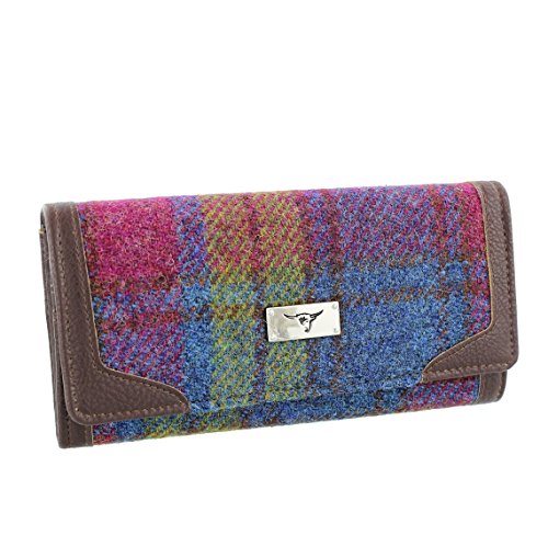 Glen Appin Harris Tweed Damen Bute Faltbare Geldbörse LB2000, Colour46 Multi Tartan, Geldbörse von Glen Appin