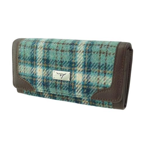 Glen Appin Harris Tweed Damen Bute Faltbare Geldbörse LB2000, Farbe 121 Duck Egg, S, Casual von Glen Appin