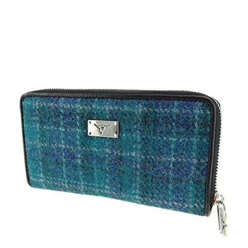 Harris Tweed Glen Appin Large Zip Purse LB2100 Staffa Sea Blue, ozeanblau, L, Klassisch von Harris Tweed