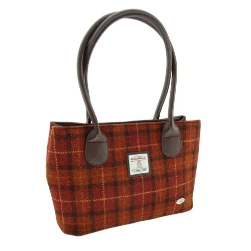 Glen Appin Harris Tweed Klassische Tasche - LB1003 - Cassley, Farbe 117 Braun Orange von Glen Appin