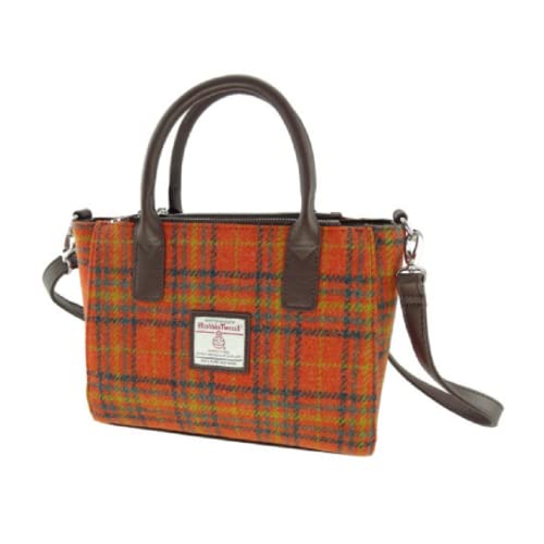 Glen Appin Harris Tweed Tote Handtasche - LB1228 Brora, Col 108 Orange Check, Small Glen Appin Harris Tweed Tote Handtasche - LB1228 Brora, Col 108 Orange Check, Small von Glen Appin