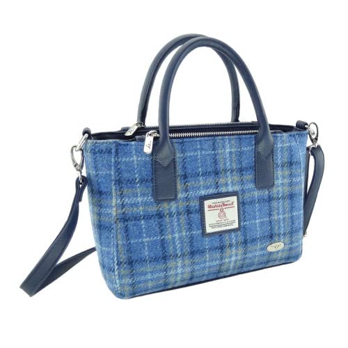 Glen Appin Harris Tweed Tote Handtasche - LB1228 Brora, Col 129 Hellblau, L von Glen Appin