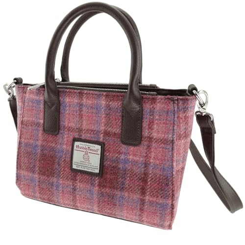 Glen Appin Harris Tweed Tote Handtasche - LB1228 Brora, Col103 Pink Check, L von Glen Appin