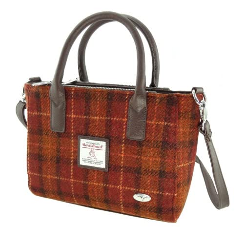 Glen Appin Harris Tweed Tote Handtasche - LB1228 Brora, braun / orange, L von Glen Appin