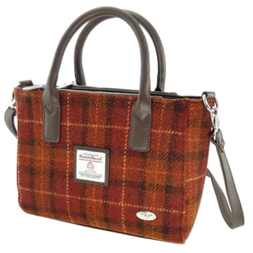 Glen Appin Harris Tweed Tote Handtasche - LB1228 Brora, braun / orange, L von Glen Appin