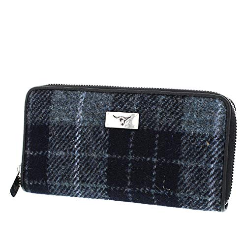 Glen Appin Harris Tweed Große Geldbörse mit Reißverschluss LB2100 Staffa, 95 Grau/Schwarz, L, Casual von Glen Appin