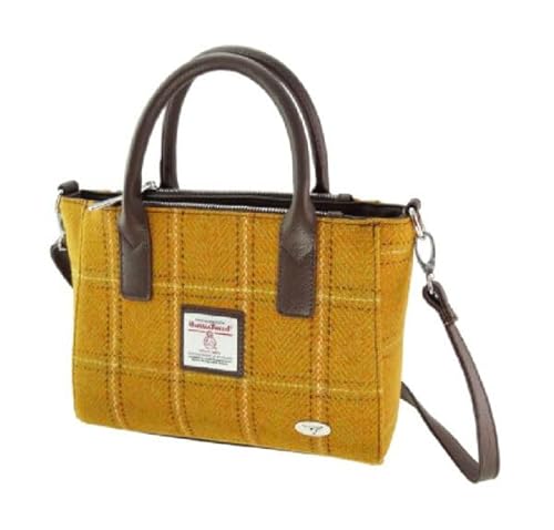 Glen Appin Harris Tweed Tote Handtasche - LB1228 Brora, 130 Senf Overcheck von Glen Appin