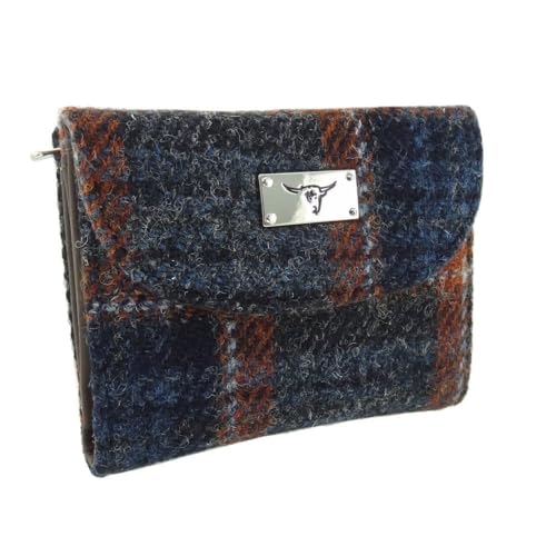 Glen Appin of Scotland Glen Appin Harris Tweed Jura Short Wallet in Grey with Rust Overcheck, Grau mit Rostüberzug, Einheitsgröße von Glen Appin