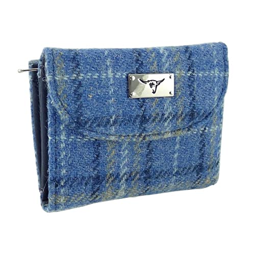 Glen Appin of Scotland Harris Tweed Jura Short Wallet in Light Blue Check, Hellblau kariert, Einheitsgröße von Glen Appin