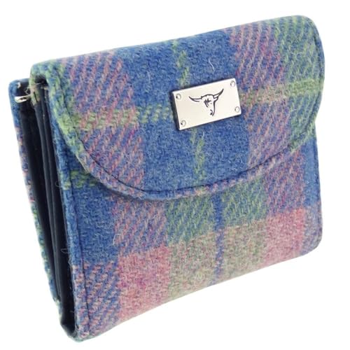 Glen Appin Jura Damen Harris Tweed Small Wallet LB2002, Col135 Blau-Pink, S, Casual von Glen Appin