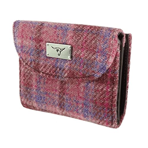 Glen Appin of Scotland Harris Tweed Jura kurze Geldbörse, kariert, Pink, tartan, Geldbörse von Glen Appin