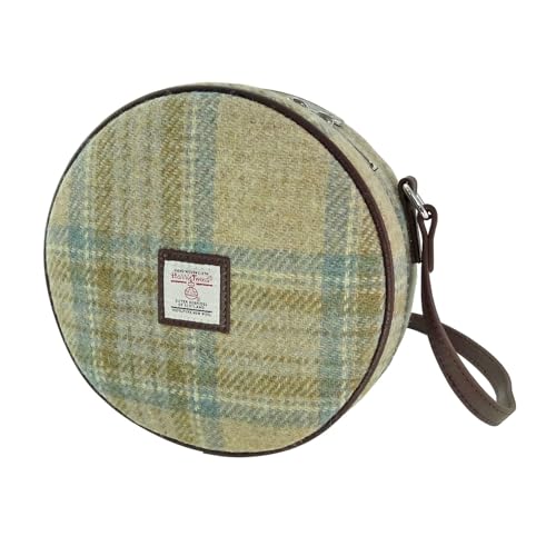 Glen Appin Bannock Kleine Harris Tweed Runde Umhängetasche LB1204, Col 132 Beige Stewart, s von Glen Appin