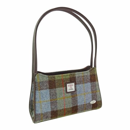 Glen Appin Fiddich Harris Tweed Kleine Handtasche Schultertasche, Col 15 Green Tartan, s von Glen Appin