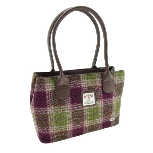 Glen Appin Harris Tweed Classic Handtasche - LB1003 - Cassley, Col 125 - Heather Check von Glen Appin