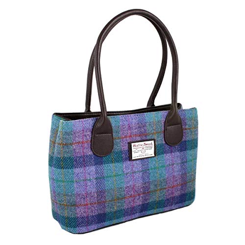 Glen Appin Harris Tweed Classic Handtasche - LB1003 - Cassley, Farbe 79 Turquoise, Large von Glen Appin