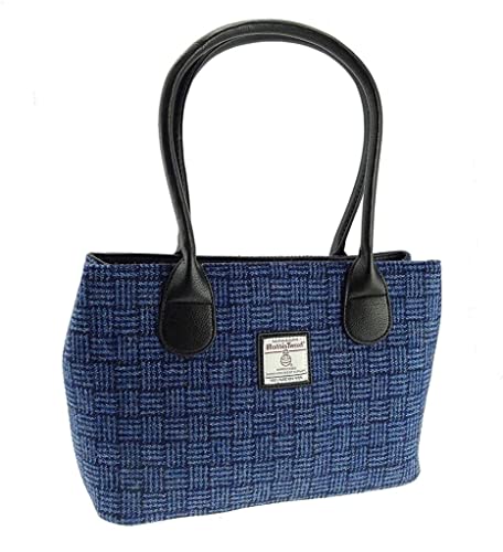 Glen Appin Harris Tweed Classic Handtasche - LB1003 - Cassley, Farbe 97 Blue Weave, m von Glen Appin