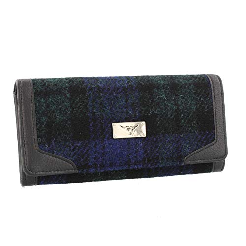 Glen Appin Harris Tweed Damen Bute Umstülpen Geldbörse LB2000 - Farbe 60 Schwarze Uhr von Glen Appin