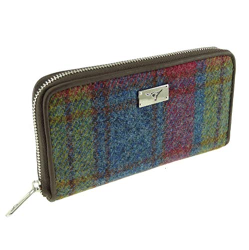 Glen Appin Harris Tweed Geldbörse LB2100 Staffa Colour46 Mehrfarbig Tartan, violett, L, Mit Tasche von Glen Appin