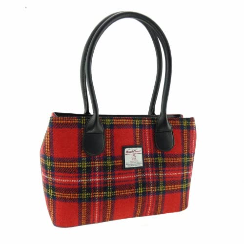 Glen Appin Harris Tweed Classic Handtasche - LB1003 - Cassley, Farbe 24 Red Check von Glen Appin