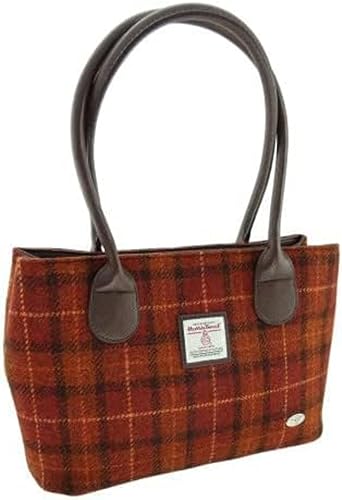 Glen Appin Harris Tweed Klassische Tasche - LB1003 - Cassley, Farbe 117 Braun Orange von Glen Appin