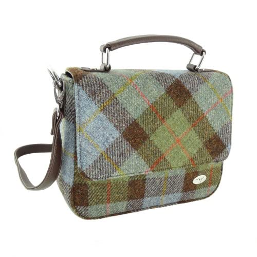 Glen Appin Harris Tweed Thurson Umhängetasche mit Tragegriff oben LB1214, Farbe 15 Grün, 23cm x 24cm x 9cm von Glen Appin