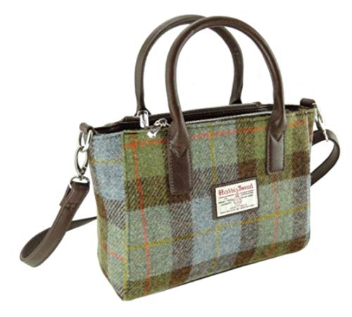 Glen Appin Harris Tweed Tote Handtasche - LB1228 Brora, Farbe 15 Blue Check, Medium von Glen Appin