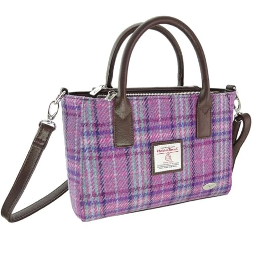 Glen Appin Harris Tweed Tote Handtasche - LB1228 Brora (Farbe 146 Purple & Mint), Farbe 146 Purple & Mint, s von Glen Appin