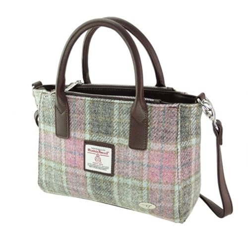 Glen Appin Harris Tweed Tote Handtasche - LB1228 Brora mit abnehmbarem Schulterriegel, Col134 Soft Pink, m von Glen Appin