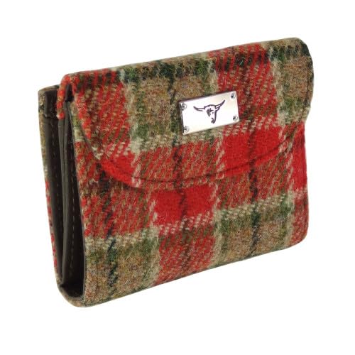 Glen Appin Jura Damen Harris Tweed Small Wallet LB2002, Col 141 Rot-Grün, S, Casual von Glen Appin
