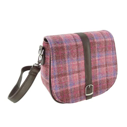 Glen Appin LB1000 Beauly Harris Tweed Schultertasche, verstellbarer und abnehmbarer Riemen, Farbe 103 Pink, M von Glen Appin