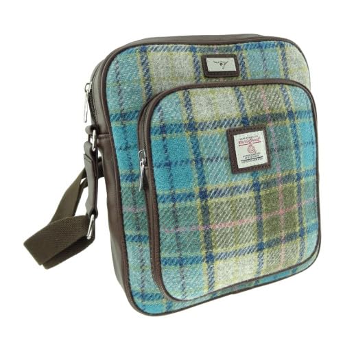 Glen Appin Of Scotland Harris Tweed Umhängetasche, Col 122 Turquoise Check, m von Glen Appin