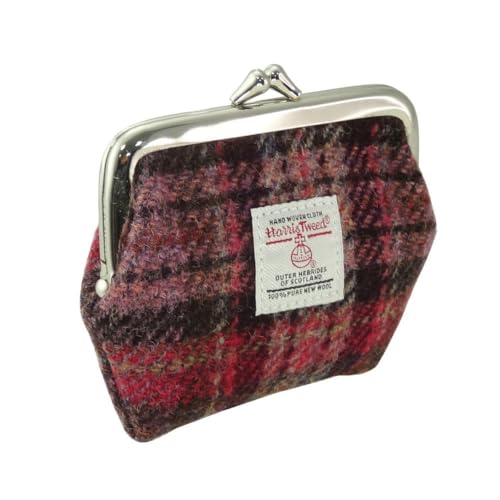 Glen Appin of Scotland Harris Tweed LB2035-COL144 Geldbörse mit kleinem Verschluss, Burgunderrot und Pink, Stewart Tartan, burgunderfarben von Glen Appin