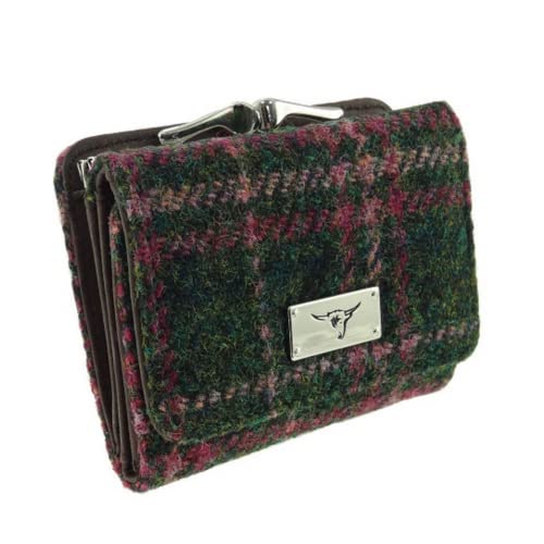 Glen Appin of Scotland LB2113 Harris Tweed Damen Geldbörse, klein, Col 107 Green Plum Check, Geldbörse von Glen Appin