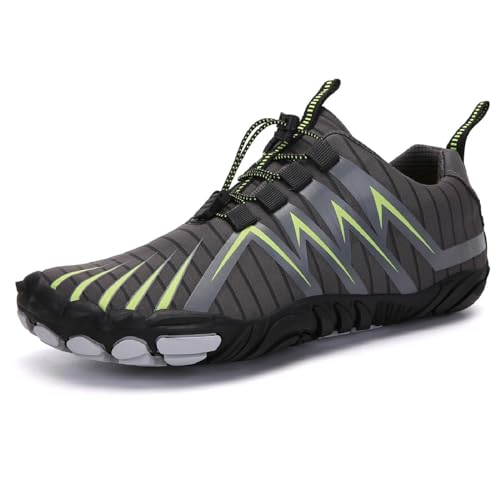 Glenmi Barfußschuhe, atmungsaktiv, Unisex, FiveFingers-Schuhe, Herren und Damen, Wasserschuhe, schnell trocknend, gestrickte Turnschuhe, atmungsaktiv, leicht(Color:Gray,Size:35 EU) von Glenmi