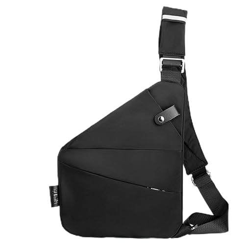 Glenmi Diebstahlsichere Reisetasche, leichte Reise-Umhängetasche mit verstellbarem Riemen, wasserdichte Umhängetasche mit einer Schulter(Black,Left) von Glenmi