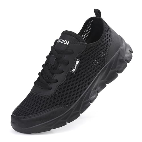Glenmi Herren Outdoor Freizeitschuhe Mesh Schuhe rutschfeste atmungsaktive Sport-Wanderschuhe Reise-Wanderschuhe Slip-on-Sneakers Herren Chunky Sandalen(Black,45) von Glenmi