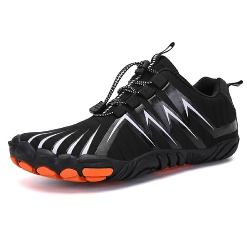 Männer Frauen Atmungsaktive Wasserschuhe FiveFingers Schuhe Unisex Barfußschuhe Schnelltrocknende leichte atmungsaktive Unisex Trailrunning-Schuhe (Color : Black, Size : 35 EU) von Glenmi